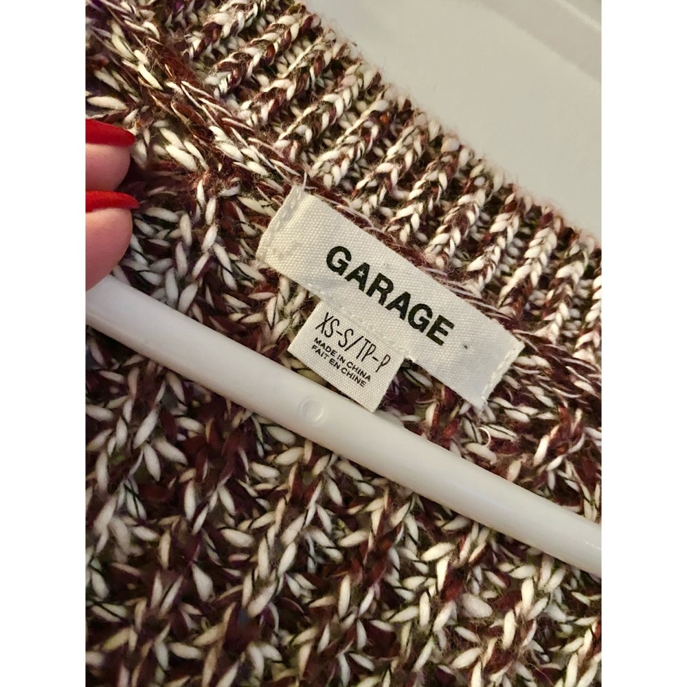 GARAGE Cranberry and white marled long cardigan - Picture 6 of 6